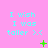 A static image with a pink background displays repeated cyan text "I wish I was taller >.<" and green pixelated symbols in a