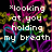 Pixelated text on a black background with colorful abstract lines, reading "looking at you holding my breath im scared to death im taking a chance letting you inside".