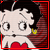 Animated contact sheet of Betty Boop character frames with red border and square markers, showing subtle pose variations across 16 sampled frames.