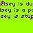 A bright green background displays repeating purple text with pink stars, showing a static image with no animation.