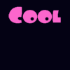 Pink text variations of 'Cool' and related words on a dark background, with multiple instances of the word 'Cool' in different styles.