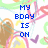 Pixelated blue text reads 'MY BDAY IS ON SWEET 13!!!' over a colorful abstract background with brown, yellow, pink, green, and purple shapes.