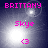 Pixelated image with pink text 'BRITTANY', 'Skye', and '<3' over a blurred background showing two bright light sources shifting position across frames.