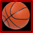 A 48x48 pixel buddy icon featuring a basketball on the left and red text reading "Basketball 4 life!" on the right, both framed by a thick red border against a black background.