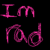Pink neon-style text on black background reads "Im YourLet's Ad Yo.HiGHug" with a light gray rectangle in bottom right corner.
