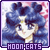 Three pixelated anime-style character portraits with purple borders and 'MOON CATS' text, each showing distinct hair colors and expressions against a red-and-white patterned background.