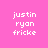 Four display text 'justin ryan fricke' on pink background with green bars shifting positions across frames