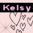 Animated contact sheet showing two frames of a buddy icon with pink text and heart patterns on a light background.