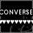 six pixelated images showing a Converse-themed buddy icon with heart symbols, sneakers, and colorful patterns