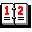 A pixelated animation of red numerals on white cards with gray borders, transitioning through sequential numbers and a stylized pencil tool.