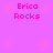 A static image with a bright pink background featuring four identical text blocks reading "Erica Rocks" in bold pink letters, surrounded by light pink star shapes.