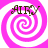 Four identical pixelated spiral icons arranged in a , each with brown text reading "AIRY" above a pink and white spiral pattern