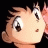 Pixelated anime-style character head with spiky hair and large eyes on left, next to pixelated text "Anime IM" above smaller cursive "com" on black background.