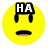 Yellow circular icon with 'HA' text above two black ear-like shapes, showing five distinct mouth expressions across observations.
