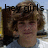 A four- shows a person with light brown curly hair in front of a yellow vehicle, each displaying different overlaid text