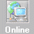 A pixelated buddy icon showing a computer monitor with a globe graphic, labeled "Online" below and "OriginalIcons.com" on the right side.