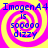 Four identical display a yellow and pink spiral background with blue text reading "ImogenA4 is soooo dizzy" in a pixelated font