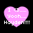 Four pink heart-shaped icons with white text reading "I <3.... YooH.... Hayden!!!!" on a black background, arranged in a