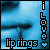 Animated icon with blue background showing 'lip rings' text and vertical 'i Love' text, with heart symbols and letter variations across frames.