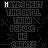 Animated pixel art sequence with shifting purple and white text fragments on a black background, featuring repeated words like 'THEY', 'NEXT', 'BEFORE', 'CHEKS', and 'THINK' in various arrangements.