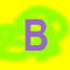 Four distinct purple letters B, R, E, T arranged in a on vibrant yellow background with colored blurs