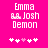 Pixelated text and symbols on a bright pink background with two variations of heart-shaped icons below the text.