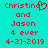 Red pixelated text on cyan background reads 'Christina and Jason 4 ever 4-21-2019' with a red heart symbol replacing the 'o' in 'Christina'.