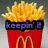 A red container filled with golden fries, featuring the McDonald's logo and changing text overlays across frames.