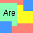 Colorful pixelated blocks form a with black text fragments reading Are, You, Dizzy, and Yet? in various positions