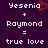 Pixelated text and symbols on a dark purple background with one version showing a red heart symbol above 'Yesenia' while the other shows plain text.