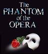 Static icon featuring 'The Phantom of the Opera' text with a white mask and red rose on black background.