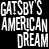 A 3x3 contact sheet of animated frames showing the text 'GATSBY'S AMERICAN DREAM' in white and pink pixelated letters on a black background, with one frame containing a gray square instead of text.