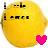 A pixelated yellow circular icon with black facial features and a pink heart symbol on the right side.
