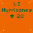 Orange background with white speckles, repeated green text "L.I Hurricanes # 20" in three and four