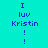 Pixelated text "I luv Kristin ! !" displayed in blue on cyan, teal, and black backgrounds with no visible animation.