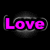 A split-screen animated contact sheet showing two distinct pixel art frames: left frame with pink 'Love' text on a black background, right frame with green 'Original Icons .com' text on a dark green background.