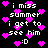 Black background with white pixelated text and pink heart symbols scattered throughout.
