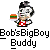 Pixelated character with dark hair and red-and-white checkered shirt holds a layered food item on a white tray against gray background.