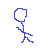 Blue stick figure dances on white background with text 'Look I can DANCE!!' in lower right corner.
