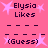Pixelated pink background with dark purple text reading "Elysia Likes" and "(Guess)" surrounded by light pink star shapes.
