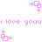 A 4-frame animated contact sheet of a pink pixel-art icon showing repeated text and geometric shapes with subtle frame-to-frame variations.
