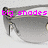 A pair of gray sunglasses with a gradient lens and metallic frame, overlaid with pink pixelated text reading 'big shades are HOTTT!!' across four
