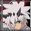 identical pixel art portraits with white spiky hair, black triangular hair accessories, and a red background, each labeled "G.O.D." at the bottom left