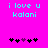 Bright pink background with cyan text 'i love u kalani' and five pixelated hearts below, two black hearts on left, one purple heart in center, two black hearts on right.