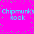 Bright pink background with scattered green dots and repeated light blue text reading "Chipmunks Rock" in two