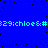 Blue background with scattered black dots and two horizontal lines of cyan text repeating "&29;chloe&#" across the top and bottom.