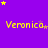 Purple background with yellow text 'Veronica' repeated across three , surrounded by small yellow and purple stars in various positions