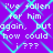Pixelated text repeats across a purple background with cyan diamond patterns, displaying phrases like 'i've fallen for him again, but again, how could i ???' in white block letters.