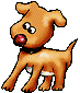 Animated contact sheet of a cartoon dog with multiple expressions and poses on gray background