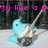 Pixelated image of a light blue creature with a single eye and a long horn, positioned below pink text reading 'ty like a p' on a dark background.